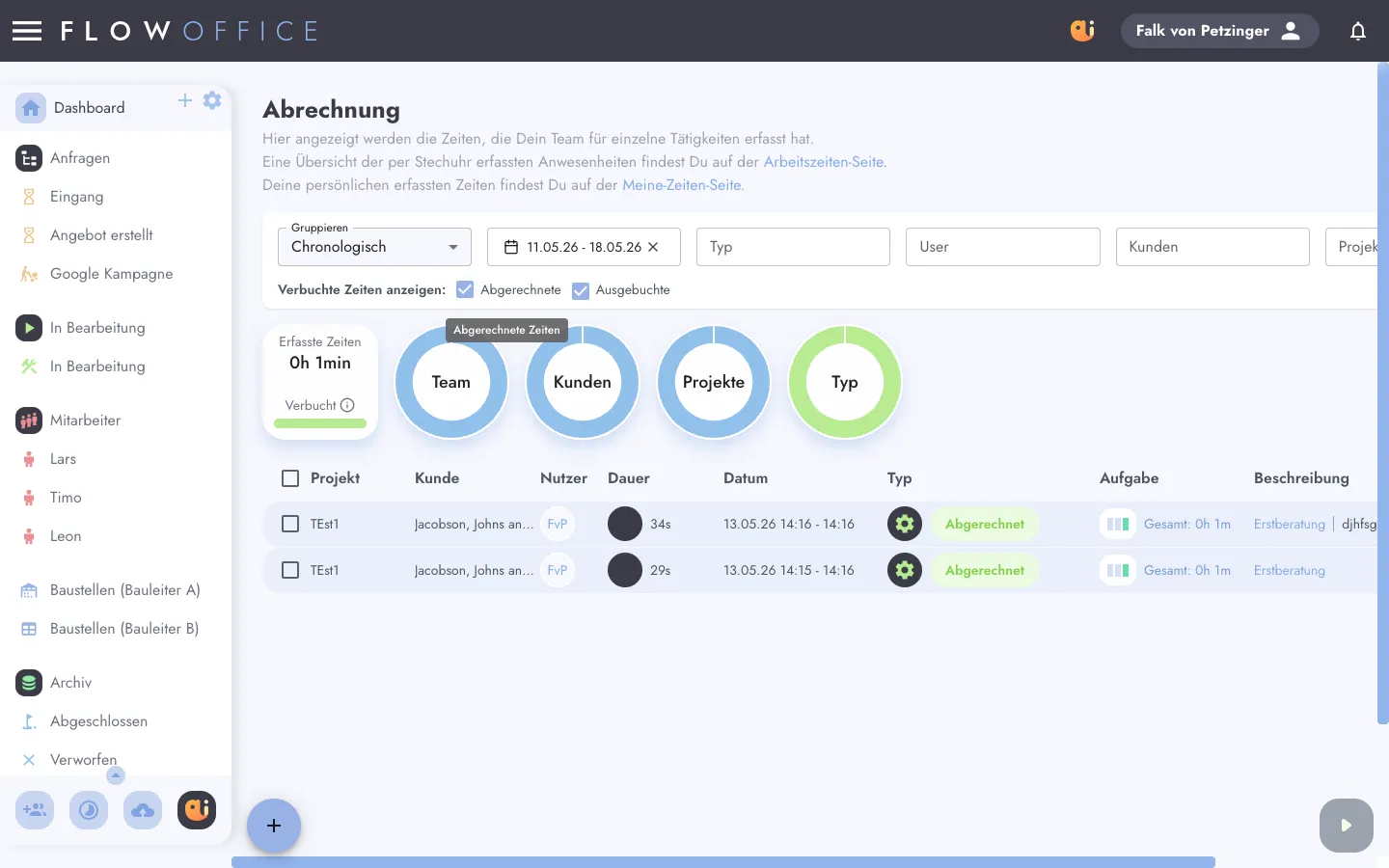 Abrechnung – Flow Office