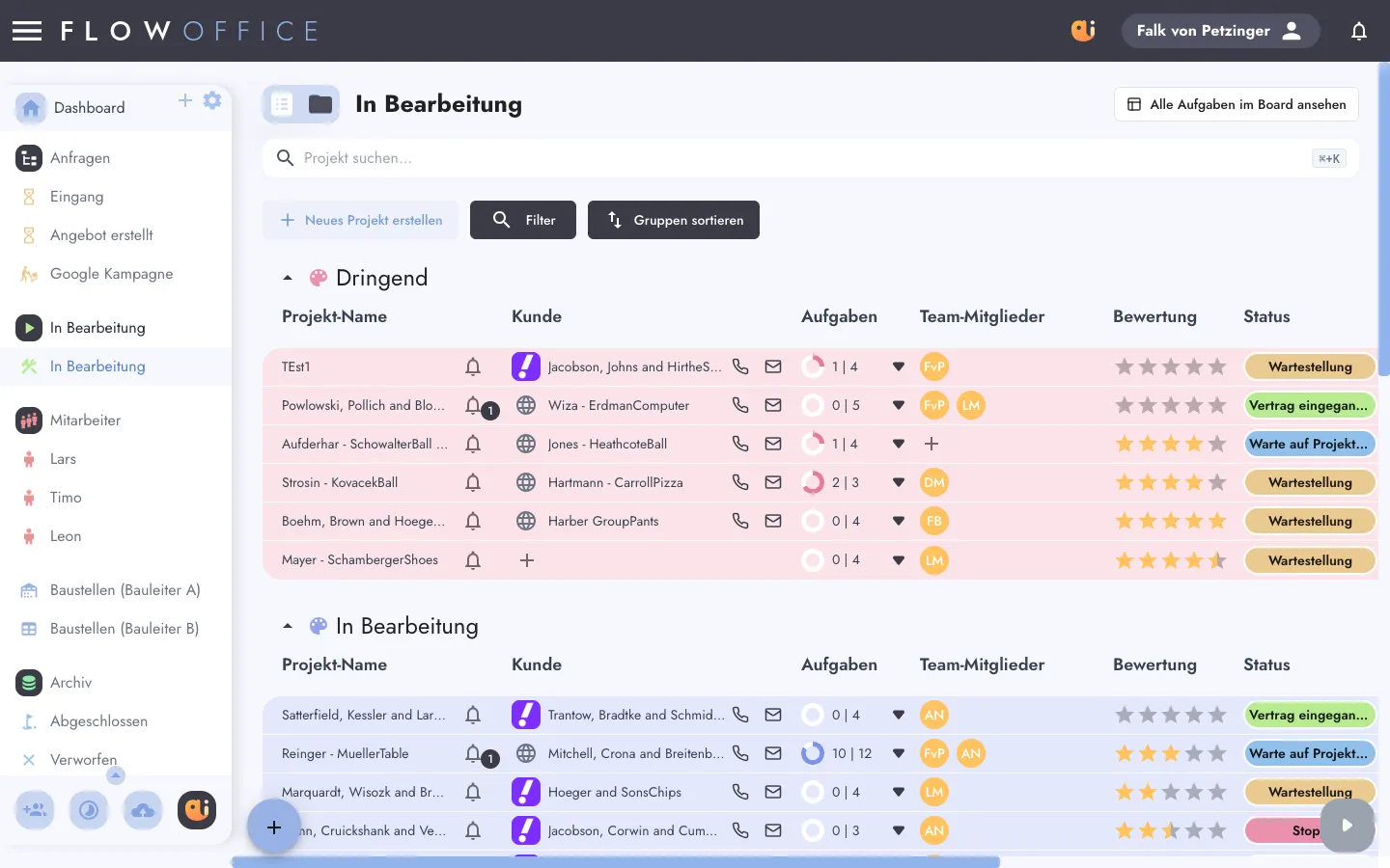 Projektboard – Flow Office