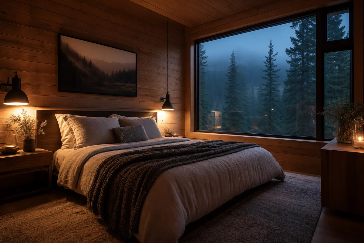 Schlafzimmer unter der Dachschräge